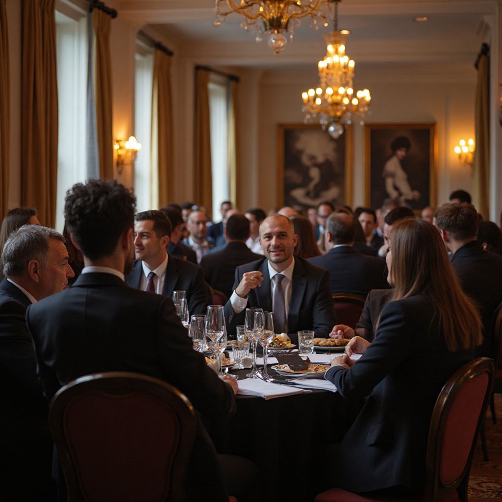 Financial networking event with professionals