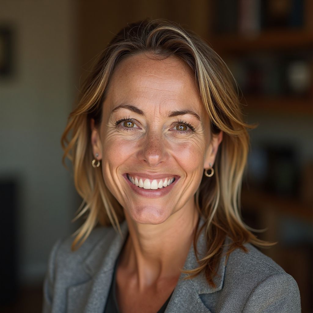 Jennifer Patterson smiling after achieving financial goals